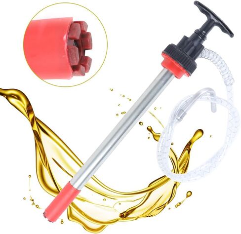 Manual Push Oil Pump, Fluid Transfer Pump, 5 Gallon Bucket Pump Portable Liquid Pump with 50" Long * 0.47"Diameter Flexible Hose and Nozzle in Kuwait