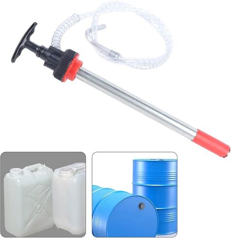 Manual Push Oil Pump, Fluid Transfer Pump, 5 Gallon Bucket Pump Portable Liquid Pump with 50" Long * 0.47"Diameter Flexible Hose and Nozzle in Kuwait