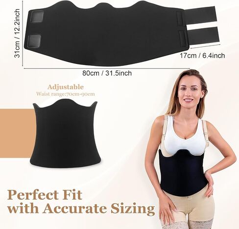 Post Surgery 360 Lipo Foam Wrap - Adjustable Abdominal Compression Board for Recovery, Breathable & Soft Lipo Foams with Full Coverage Support (Fits Waist 27.56-35.43 Inches) in Saudi Arabia