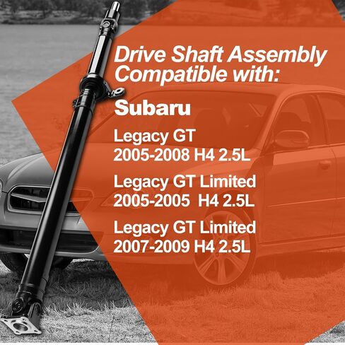 مجموعة عمود محرك عمود الدفع الخلفي الكامل [ناقل حركة أوتوماتيكي 5 سرعات] متوافق مع Subaru Legacy 2005 2006 2007 2008 2009 2.5L، شاحن توربيني فقط، استبدل OE 27111AG06A in Saudi Arabia