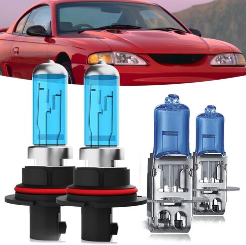 Halogen Headlights Fit For Ford Mustang 2005-2012 Headlight Bulbs,9008/H13 High/Low Beams Bright Front Light Combo Kit,Plug & Play,Pack of 2 (Ford Mustang 2005-2012) in Saudi Arabia