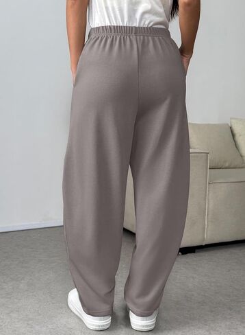 EVALESS Wide Leg Sweatpants Women Fall Clothes Casual Elastic High Waisted Baggy Pants Cropped Length Ballon Joggers in Saudi Arabia