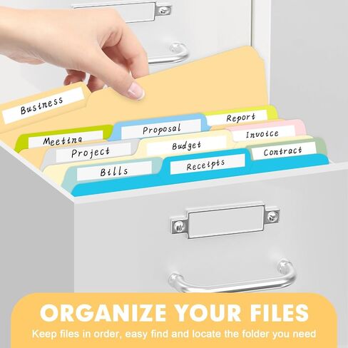 File Folder, RAZCC 200 Pack 1/3 Cut Tab Colored Folders, Colored File Folder Letter Size for Office Classroom Use, Folders with Tabs Assorted 5 Colors in Saudi Arabia