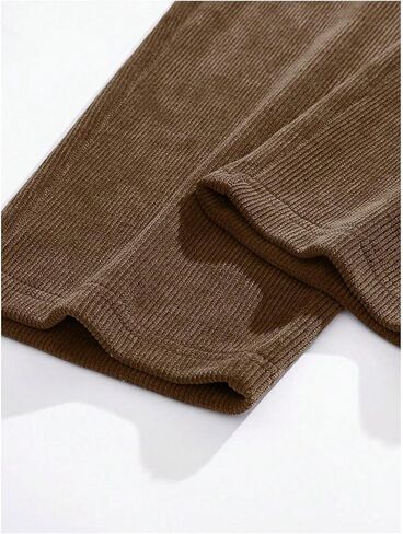 Floerns Men's Baggy Loose Fit Corduroy Straight Wide Leg Pants Elastic Waist Casual Pants with Pocket in Saudi Arabia