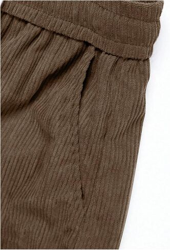 Floerns Men's Baggy Loose Fit Corduroy Straight Wide Leg Pants Elastic Waist Casual Pants with Pocket in Saudi Arabia