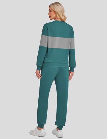 SHESHOW Women Two Piece Outfits Lounge Sets V-neck Button Down Sweatshirt High Waisted Joggers Trendy Tracksuit S-XXL in Saudi Arabia
