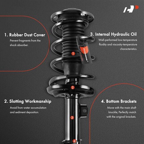 A-Premium Front Pair (2) Complete Strut & Coil Spring Assembly Compatible with Saab 9-3 2003 2004 2005, Driver and Passenger Side in Saudi Arabia