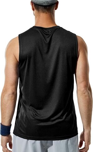 Men's Workout Sleeveless Shirts Quick Dry Muscle Swim Shirt Gym Fitness Running Beach Tank Tops in Saudi Arabia