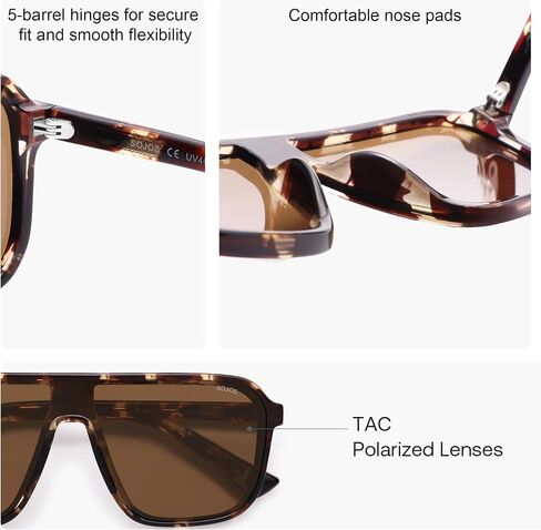 SOJOS Polarized Sunglasses for Men Women Modern Square Sun Glasses TR90 Trendy Shades UV400 Protection SJ2644 in Saudi Arabia