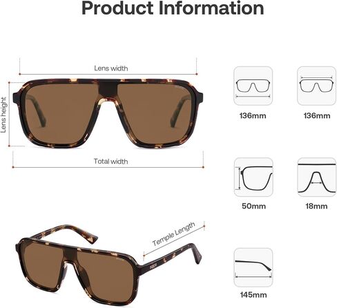 SOJOS Polarized Sunglasses for Men Women Modern Square Sun Glasses TR90 Trendy Shades UV400 Protection SJ2644 in Saudi Arabia