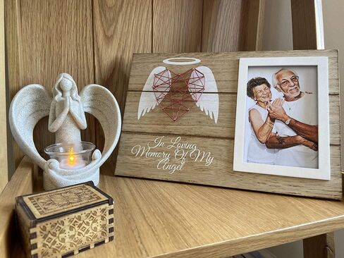 OakiWay Memorial Candle Gifts – Angel Figurines Tealight Candle Holder, Sympathy Gifts for Loss of Loved One, W/Flickering Led Candle, Bereavement, Grief, Funeral, Remembrance, Memory Home Decorations in Saudi Arabia
