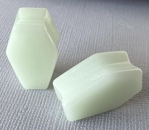 PAIR of Unique Glow in the Dark Stone Coffin Shaped Double Flare Plugs - Gauges - Body Jewelry in Saudi Arabia