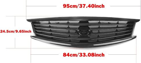 Front Grille Grill for Infiniti G37 G25 2010-2013 Q40 4 Door Sedan Black Carbon Fiber Look in Saudi Arabia