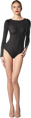 بدلة للجسم من Wolford Dots String للنساء ذات قصة ضيقة وأكمام طويلة شفافة مع نمط منقط محبوك ثلاثي الأبعاد وخط عنق مستقيم in Saudi Arabia