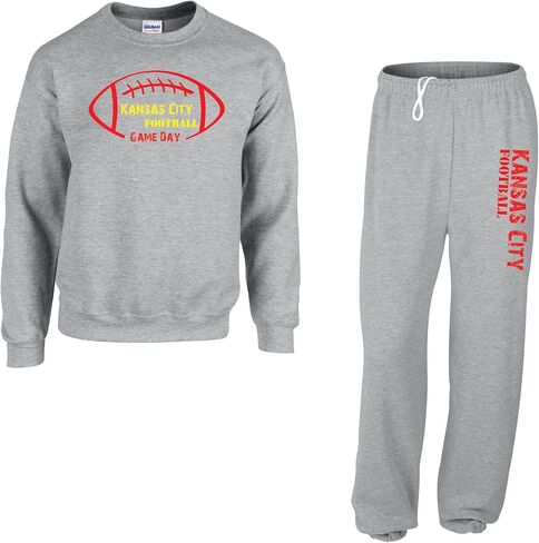 Gameday Pigskin Custom Football Fan Kansas City Sweatpant Sweatshirt Set Men Ladies in Saudi Arabia
