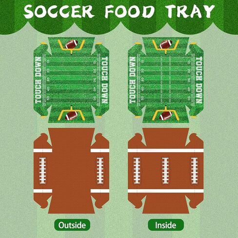 36 Pcs Football Party Decorations Paper Food Trays, Football Party Favors Food Trays Disposable Football Party Supplies Football Decor Serving Tray Birthday Bowl Party Food Boats Nacho Tray in Kuwait