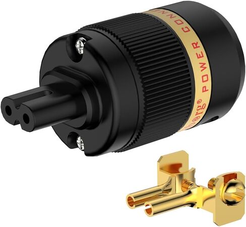 Viborg VF508 C7 Power Connector Pure Copper Figure 8 IEC Connector Female AC Power Plug 7A/125V 2.5A/250V Power Cord Audio Cable Mains Connector in Kuwait