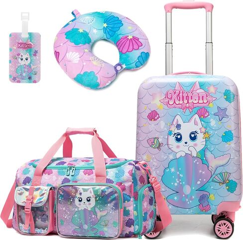 مجموعة حقائب سفر للأطفال مكونة من 3 قطع حقيبة أطفال بعجلات دوارة مقاس 16 بوصة حقيبة أطفال للأولاد مع عجلات ذات هيكل صلب مجموعات حقائب سفر معتمدة من شركة الطيران in Kuwait