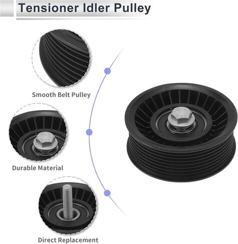 Drive Belt Idler Pulley for Jaguar F-Type 2014-2024 Serpentine Tensioner Pulley Idler with Bolt Washer No.DX2319A216DA/C2D21157 Plastic Black 1 Pcs in Saudi Arabia