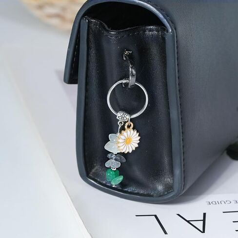 Natural Crystal Keychain New Beginnings Gifts for Women Healing Stones Daisy Gift for Graduation New Job Moving Away in Saudi Arabia