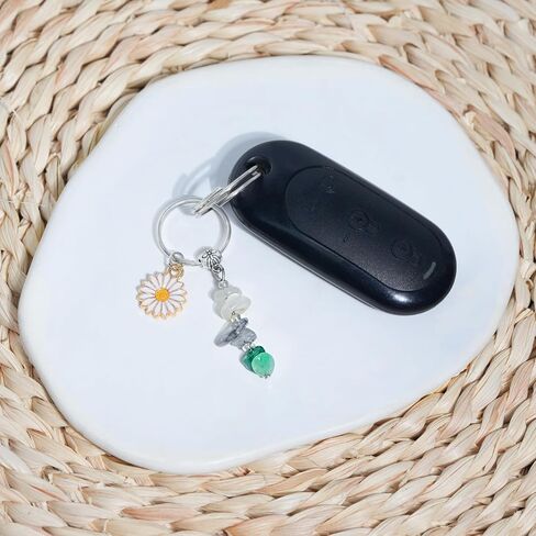 Natural Crystal Keychain New Beginnings Gifts for Women Healing Stones Daisy Gift for Graduation New Job Moving Away in Saudi Arabia