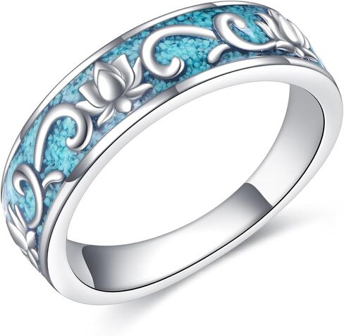 ONEFINITY Turquoise Rings S925 Sterling Silver Turquoise Ring Jewelry Gift For Women Men in Kuwait