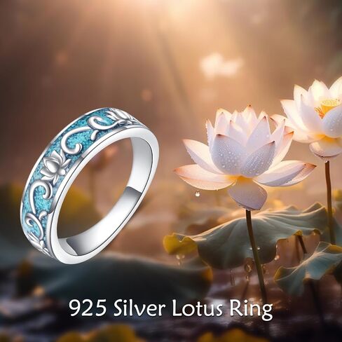 ONEFINITY Turquoise Rings S925 Sterling Silver Turquoise Ring Jewelry Gift For Women Men in Kuwait