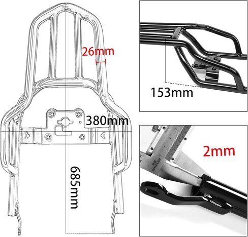 Motorcycle Rear Luggage Rack Holder Bracket Storage Support Cargo Shelf for Kawasaki Z900RS Z 900RS Z 900 RS Z900RS Cafe 2018-2025 (Black) in Kuwait