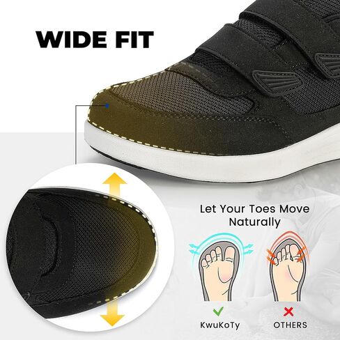 Women's Adjustable Fit Diabetic Shoes Orthopedic Walking Sneakers | Plantar Fasciitis/Swollen Feet/Bunions | Wide Size 6.5-11.5 in Kuwait