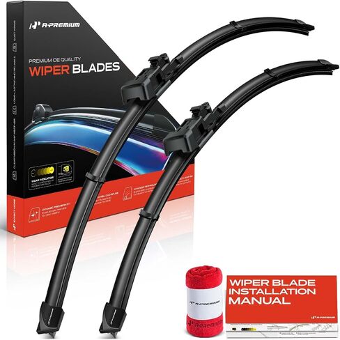 A-Premium Pack of 2 Windshield Wiper Blades with Wear Indicator & Towel - Compatible with Dodge Sprinter 2500/Sprinter 3500 & Freightliner Sprinter 2500/3500-26" and 24", TL2 Connector in Saudi Arabia