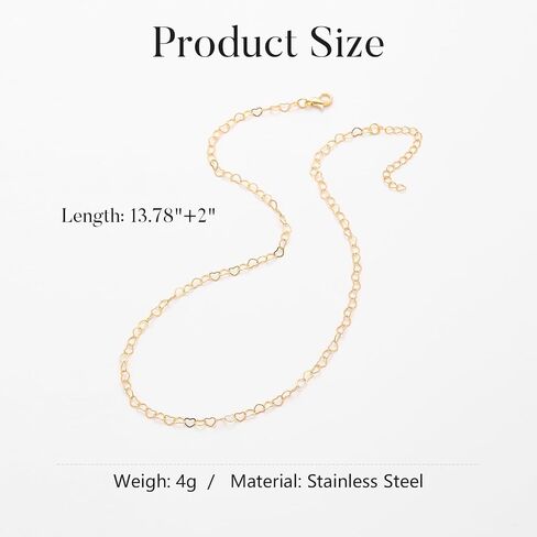 1PC Gold Heart Necklace for Women, Minimalist Fashion Jewelry for Everyday Wear, Trendy Women's Accessory, Gold Chain Necklace with Heart Charm in Kuwait