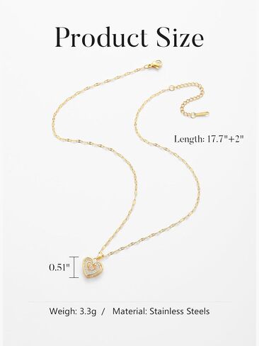 1PC Gold Heart Necklace for Women, Minimalist Fashion Jewelry for Everyday Wear, Trendy Women's Accessory, Gold Chain Necklace with Heart Charm in Kuwait