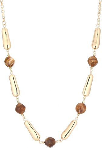 قلادات طويلة مطرزة بالذهب للنساء قلادة سلسلة طويلة مع راتنجات مكتنزة/حبات اللؤلؤ هدايا مجوهرات ذهبية in Kuwait