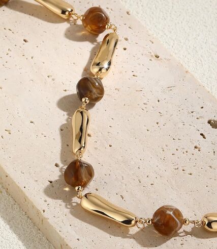 قلادات طويلة مطرزة بالذهب للنساء قلادة سلسلة طويلة مع راتنجات مكتنزة/حبات اللؤلؤ هدايا مجوهرات ذهبية in Kuwait