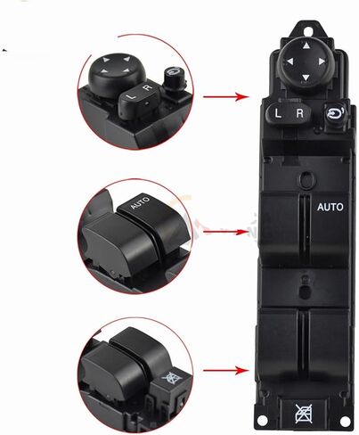 Right Hand Drive RHD Master Window Mirror Switch with Auto Folding Function D652-66-350A 1Pcs(D651-66-350A) in Saudi Arabia