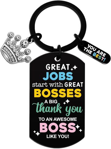 Boss Gift for Women Men Best Bosses Day Gifts Funny Boss Lady Manager Appreciation Farewell Gift Idea Cool Birthday Christmas Thank You Keychain for Bosses Male Female Coworkers Colleagues Employees in Saudi Arabia