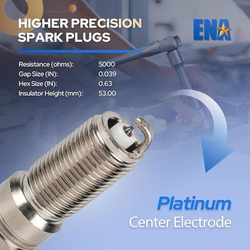 ENA Set of 6 Platinum Spark Plug Compatible with Ford Lincoln Edge F-150 Transit Continental Explorer Flex Taurus MKS MKT MKX MKZ Replacement for CYFS12F5 SP520 in Saudi Arabia