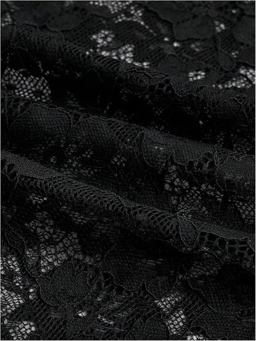 WDIRARA Women's Low Rise Floral Lace Mesh Perspective Long Skirt Straight Leg Cheeky Skinny Skirt in Kuwait