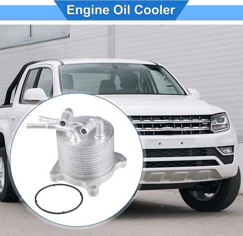 Engine Oil Cooler Kit Compatible for Dodge Caliber 2007-2010, Durable Aluminum Alloy Silver Tone Transmission Oil Cooler with O-rings Seal in Saudi Arabia