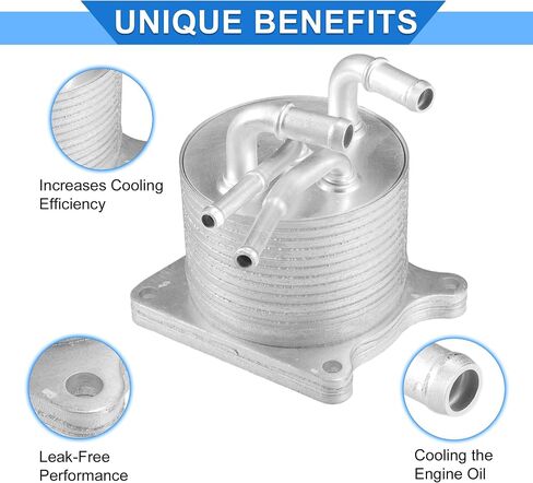 Engine Oil Cooler Kit Compatible for Dodge Caliber 2007-2010, Durable Aluminum Alloy Silver Tone Transmission Oil Cooler with O-rings Seal in Saudi Arabia