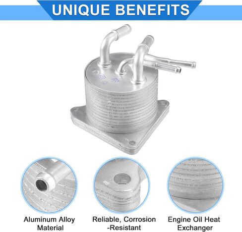 Engine Oil Cooler Kit Compatible for Dodge Caliber 2007-2010, Durable Aluminum Alloy Silver Tone Transmission Oil Cooler with O-rings Seal in Saudi Arabia