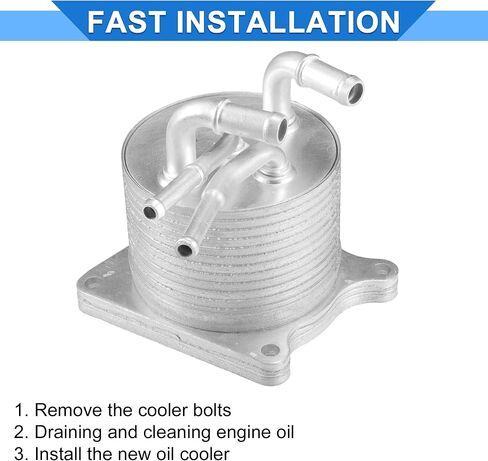 Engine Oil Cooler Kit Compatible for Dodge Caliber 2007-2010, Durable Aluminum Alloy Silver Tone Transmission Oil Cooler with O-rings Seal in Saudi Arabia