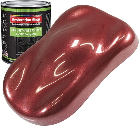 Restoration Shop - Firemist Red Low VOC Urethane Basecoat Auto Paint - Quart Paint Color Only - Professional High Gloss Automotive, Car, Truck Refinish Coating in Saudi Arabia