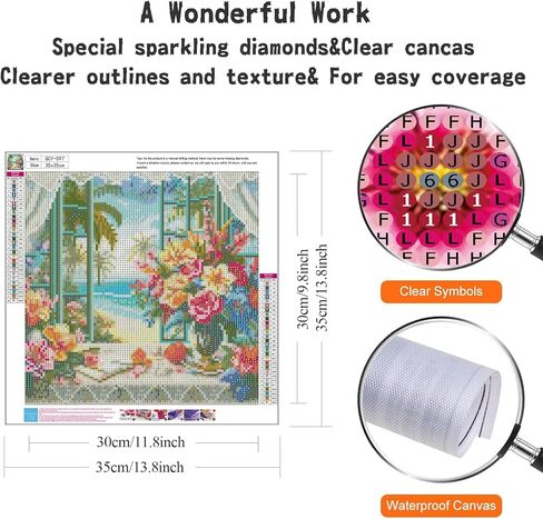 GUMITOON Stained Glass Cactus Flower Diamond Painting Kits for Adults 5D for Beginner, DIY Full Drill Diamond Dots Paintings with Diamonds Gem Art and Crafts for Adults Home Wall Decor 12x12inch in Kuwait