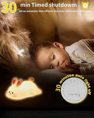 لطيف Dudu Duck Night Light ، مصباح البطة السيليكون ، مصباح LED LED ، مصباح LED قابلاً لإعادة شحنه قابلاً للإعادة الشحن مع ضوء الايقام لمدة 30 دقيقة ومراقبة اللمس لغرفة النوم ديكور هدية غرفة نوم in Kuwait