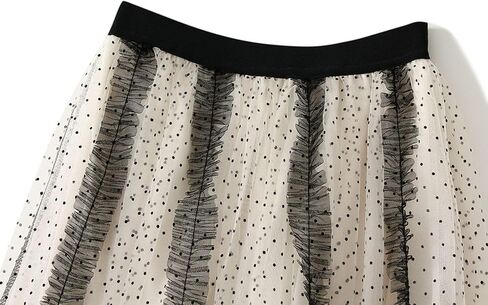 Tulle Skirts for Women Polka Dot Tutu Skirt Patchwork Mesh Midi Fairy Skirts Wedding Prom Party Tulle Skirt 2025 in Saudi Arabia
