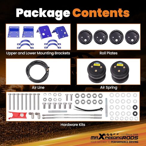 طقم أكياس تعليق هوائي خلفي من maxpeedingrods بوزن 5000 رطل، لسيارة Ford E-450 Econoline 1996-2005، E-450 Super Duty 2006-2025، Motorhome E-450 Class C 1996-2022، مجموعة زنبرك مساعد الهواء in Saudi Arabia