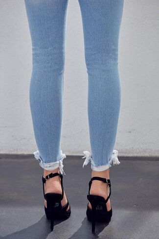 Kan Can Women's high Rise Distressed Ankle Skinny Jeans in Saudi Arabia