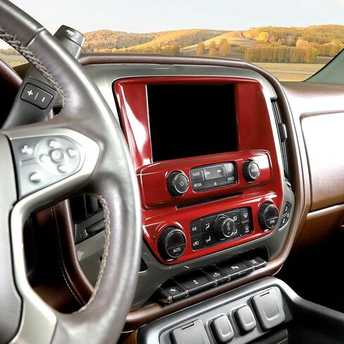 RT-TCZ for Silverado Carbon Fiber Dashboard Center Console Control Panel Trim Cover for Chevrolet Silverado GMC Sierra 2014-2018 Black Carbon Fiber Grain Interior Accessories in Saudi Arabia