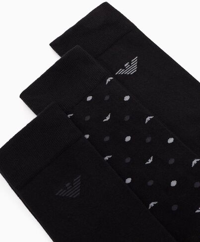 Emporio Armani Intimates Men's 3 Pack Crew Socks, Eagle/Black/Black, One Size in Saudi Arabia